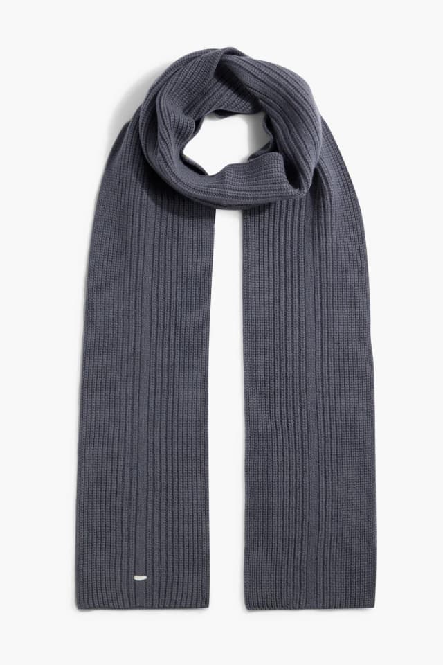 Rag & Bone Max Ribbed Wool Scarf in Anthracite, image 1 of 1 from THE OUTNET