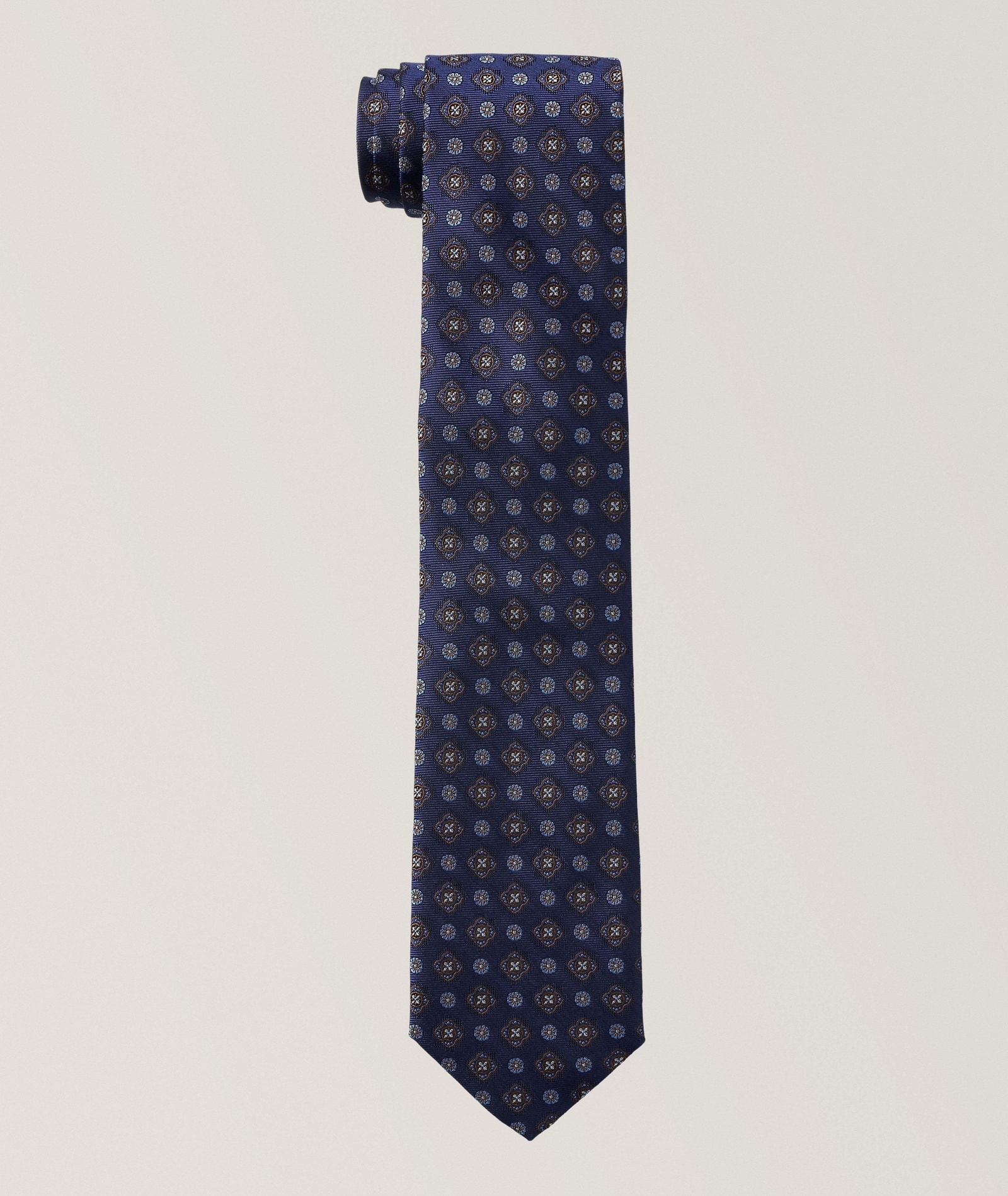 Canali Medallion Silk Tie in Blue, image 1 of 1 from Harry Rosen