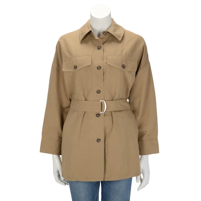 W/E Max Mara Beige Cotton & Linen Vicario Belted Jacket IT 36 in Beige from Blue Spinach, photo 1 of 1