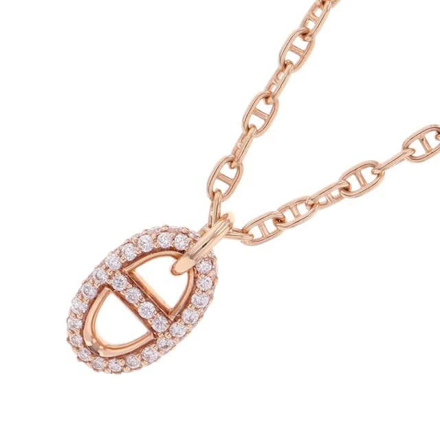 Hermès Necklace Chaine D'ancre Farandole PM Diamond Total 18k Pink Gold ST in Pink from The Reluxe, photo 1 of 1