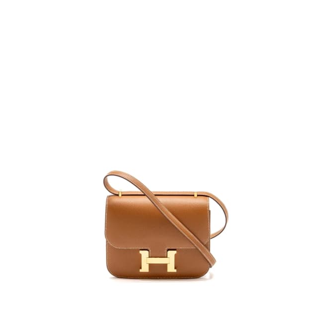 Hermès Mini Constance Epsom Gold GHW Stamp Y in Gold Epsom leather from EMIER, photo 1 of 1