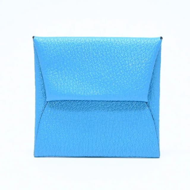 Hermès Bastia Coin Purse Wallet New Blue Jean Chevre in Blue Goatskin from The Reluxe, photo 1 of 1