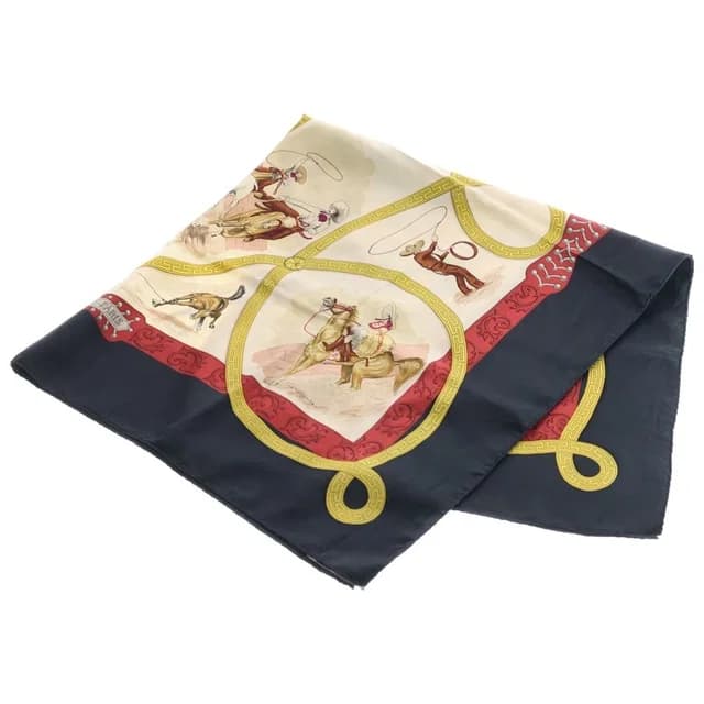 Hermès Carre 90 Chaleada Motif Silk Scarf Shawl Beige in Beige Silk from The Reluxe, photo 1 of 1