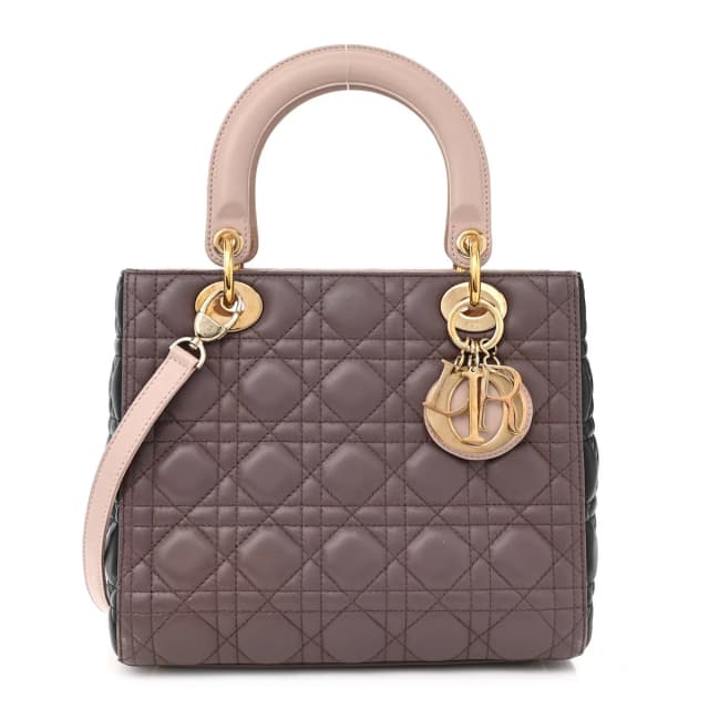 Lady Dior Cannage Lambskin Leather Bag - Taupe in Taupe Lambskin from H&T, photo 1 of 1
