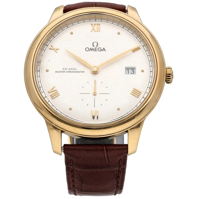Omega De Ville Prestige 434.53.41.20.02.001 41mm Gold Watch in Gold Leather from H&T, photo 1 of 1
