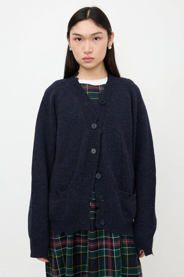 Maison Margiela Distressed Wool Cut Out Cardigan in Wool from VSP Consignment, photo 1 of 1