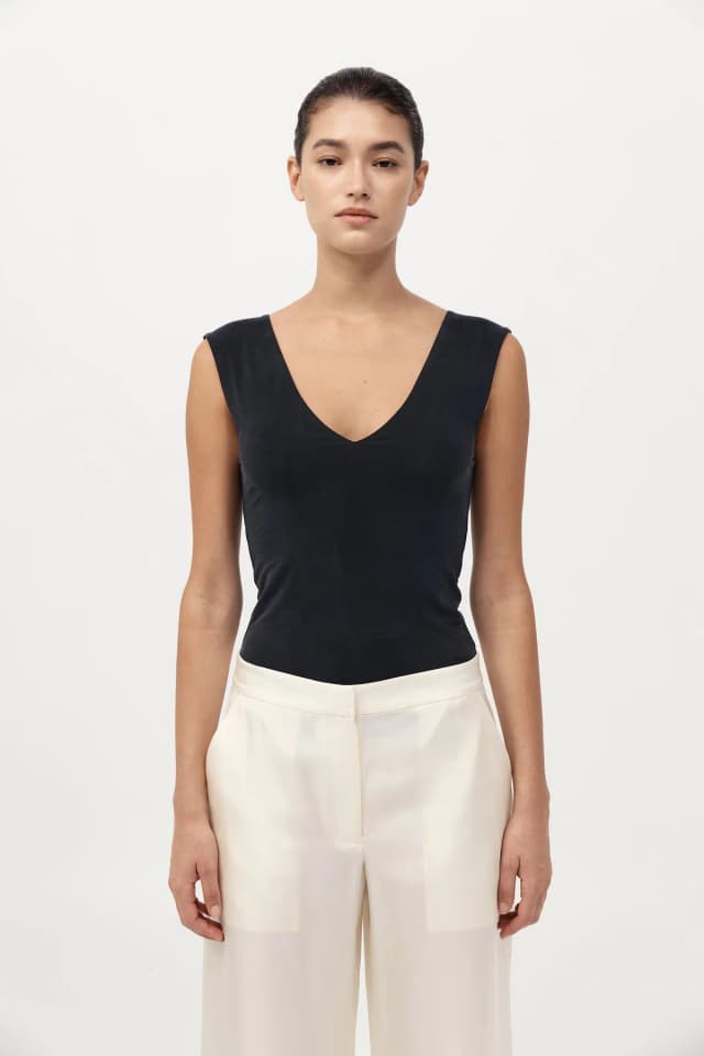 St Agni 90s Cupro Top - Black, image 1 of 1 from St. Agni