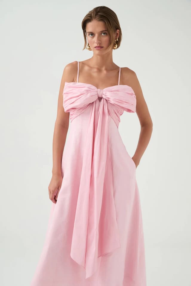 AJE Scarlett Midi Dress in CHERRY BLOSSOM, image 1 of 1 from Aje