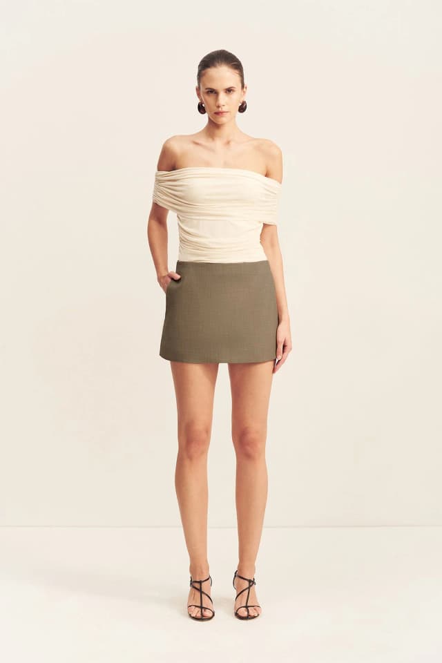 Shona Joy ASHER WRAP SKORT - ROCK, image 1 of 1 from Shona Joy