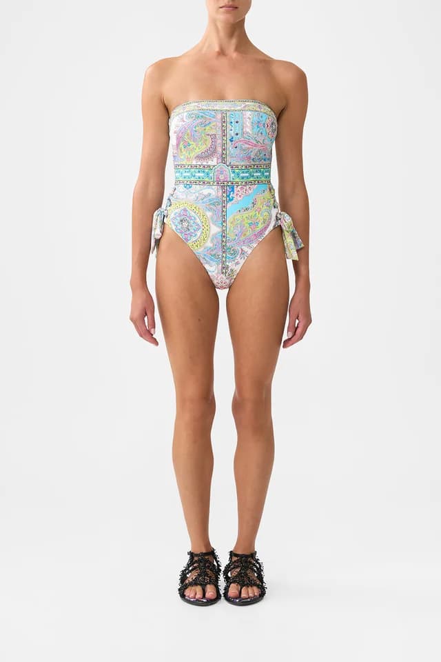 Camilla eBoutique BANDEAU ONE PIECE WITH EYELET TIE SIDES MAGIC CARPET RIDE, image 1 of 1 from CAMILLA