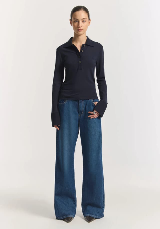 VIKTORIA & WOODS Kloss Top in NAVY, image 1 of 1 from Viktoria & Woods
