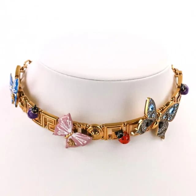Versace Dua Lipa Collaboration Butterfly Chain Necklace Choker Gold in Gold from The Reluxe, photo 1 of 1