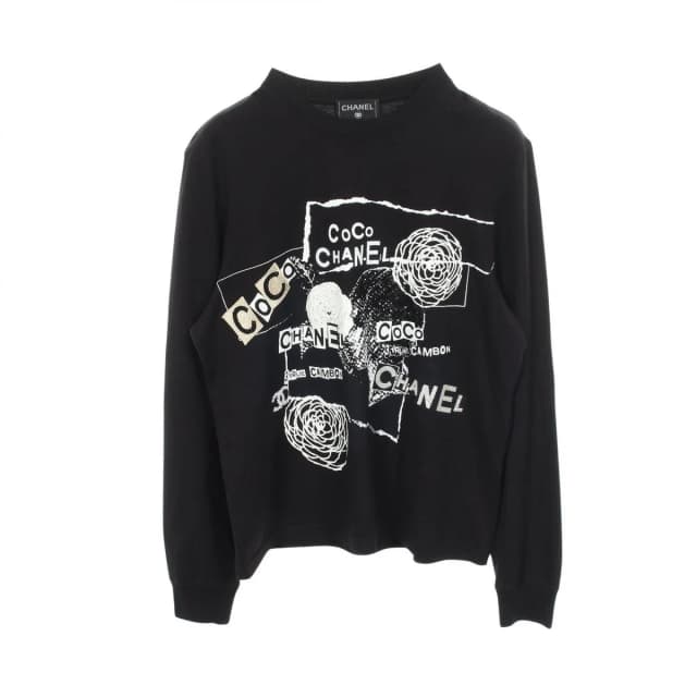 Chanel Long Sleeve T-Shirt CC Logo Camellia Sequin Cotton from The Reluxe, photo 1 of 1
