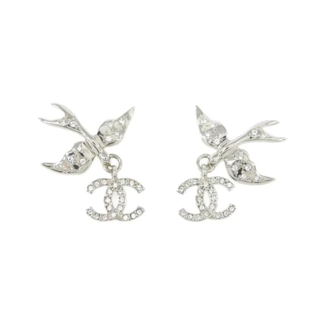Chanel Earrings Silver Crystal in Silver from The Reluxe, photo 1 of 1