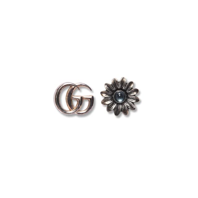 Gucci Sterling Silver GG Marmont & Flower Stud Earrings in Silver from Blue Spinach, photo 1 of 1
