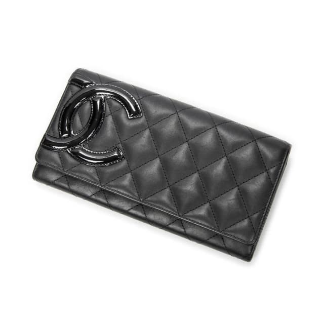 Chanel Cambon Ligne Continental Wallet Black Quilted Lambskin Leather in Black Lambskin from The Reluxe, photo 1 of 1