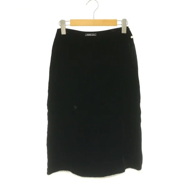 Prada Velvet Underskirt Skirt Mimore Long Semi Flare 1 Black in Black Velvet from The Reluxe, photo 1 of 1