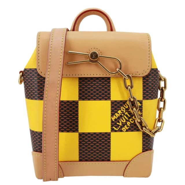 Louis Vuitton Steamer Nano Damier Pop Canvas Shoulder Bag Yellow in Yellow Canvas from Dallas Designer Handbags, photo 1 of 1