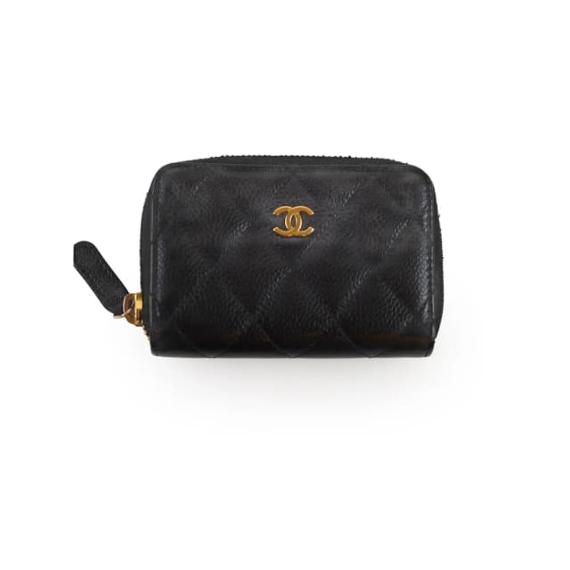 Chanel Zipper Black Caviar Card Holder in Black Caviar leather from The Purse Affair, photo 1 of 1