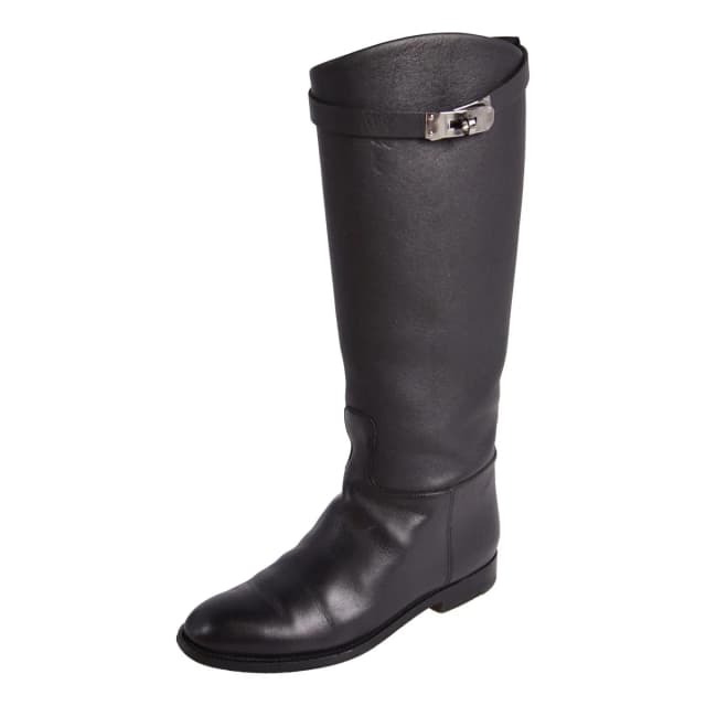 Hermès Boots Long Jumping Kelly Gold in Gold Leather from The Reluxe, photo 1 of 1