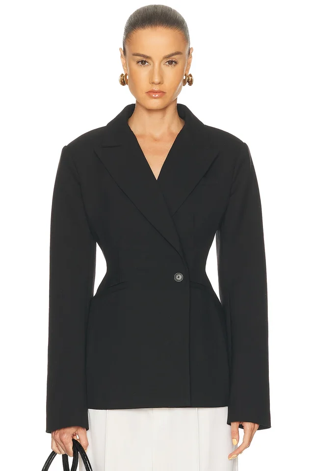 EAVES Kari Classic Suiting Blazer in Black, image 1 of 1 from FWRD