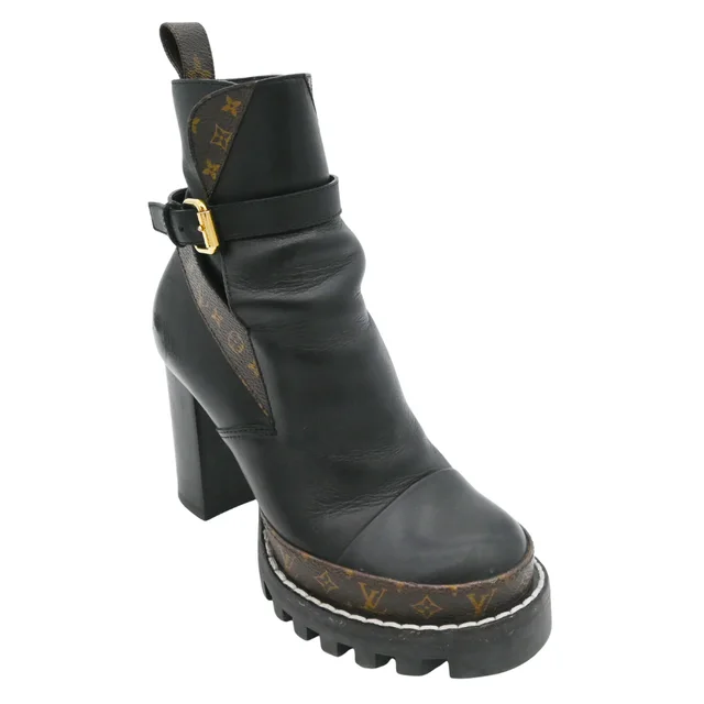 Louis Vuitton Star Trail Black Leather Monogram Platform Ankle Boots in Black Leather from Clotheshorse Anonymous, photo 1 of 1
