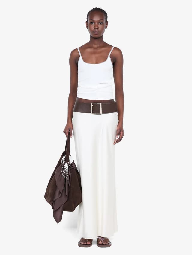 Bec&Bridge SILK BIAS MAXI SKIRT - CREAM, image 1 of 1 from BEC + BRIDGE