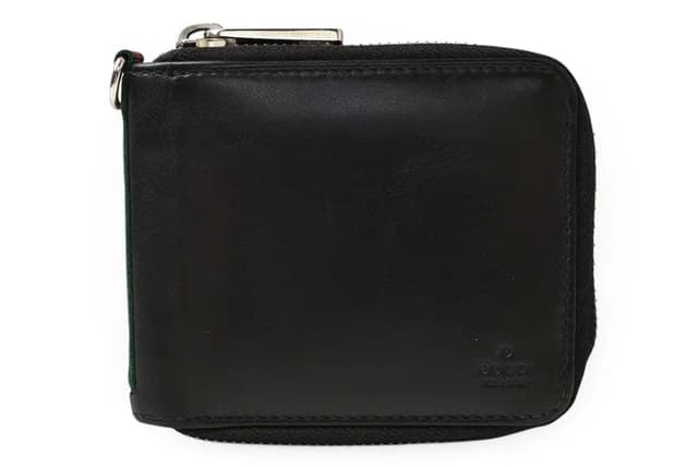 Gucci Wallet Bifold Zip Around Black Leather Sherry Line Billfold in Black Leather from The Reluxe, photo 1 of 1