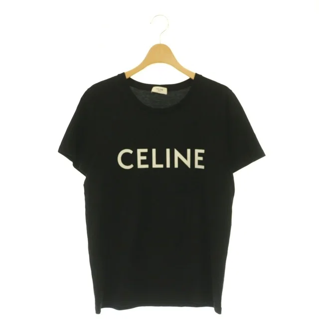 Celine Logo Print T-Shirt Short Sleeve Black White M in Black from The Reluxe, photo 1 of 1