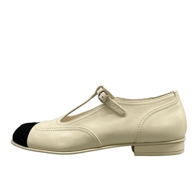 Chanel Shoes White Black CC Logo Leather in Black Leather from The Reluxe, photo 1 of 1