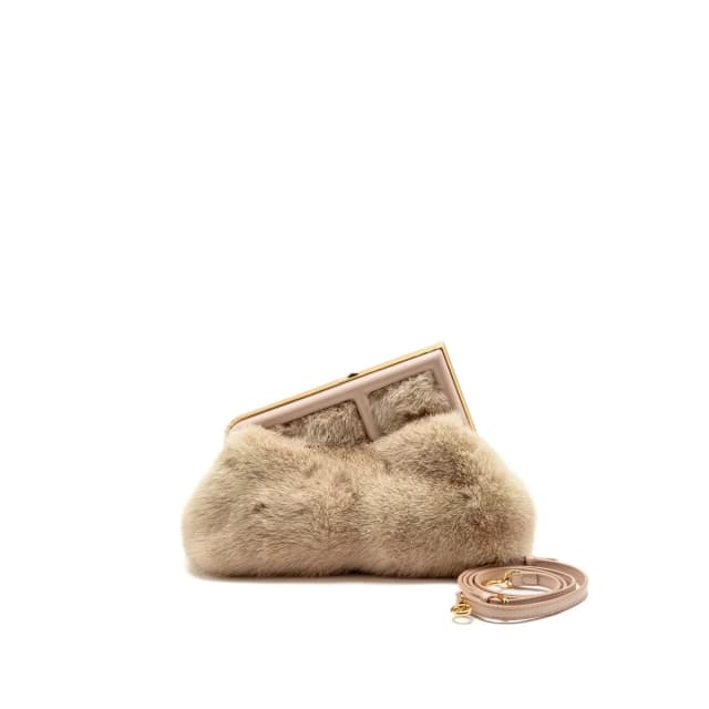 Fendi First Small Bag Mink Fur/Leather Plush Pink GHW in Pink Leather from EMIER, photo 1 of 1