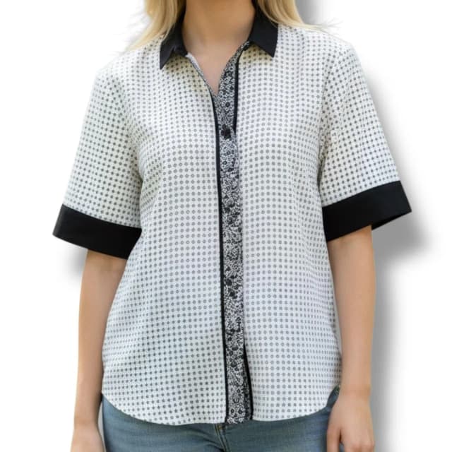 Versace Gianni Shirt All Over Pattern 38 White in White from The Reluxe, photo 1 of 1