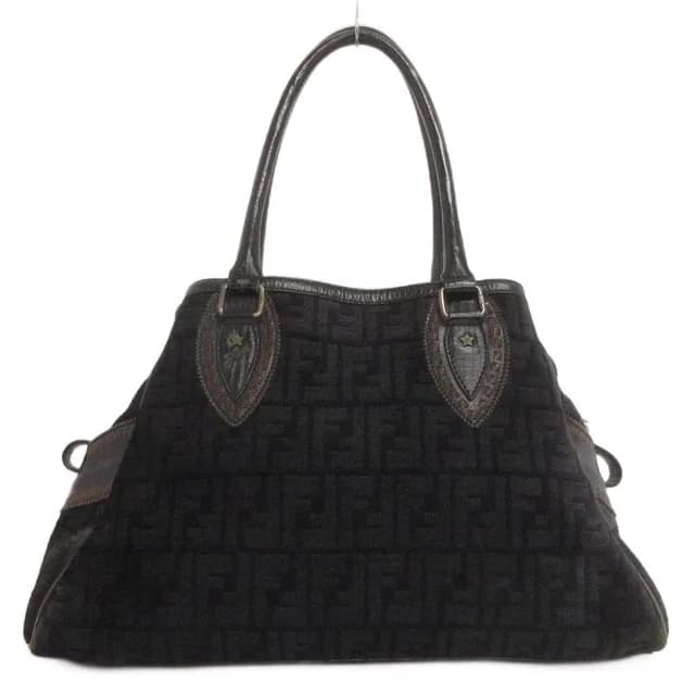 Fendi Etnico Tote Shoulder Bag Zucca Pattern Black in Black from The Reluxe, photo 1 of 1