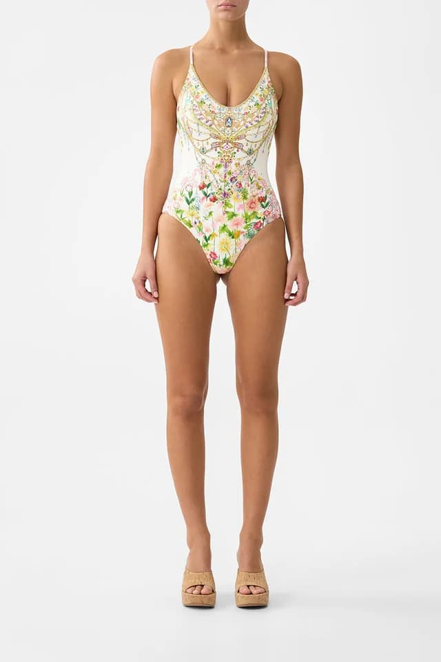 Camilla eBoutique SCOOP NECK ONE PIECE WITH CROSS BACK STRAPS THE CALL OF CATALONIA, image 1 of 1 from CAMILLA