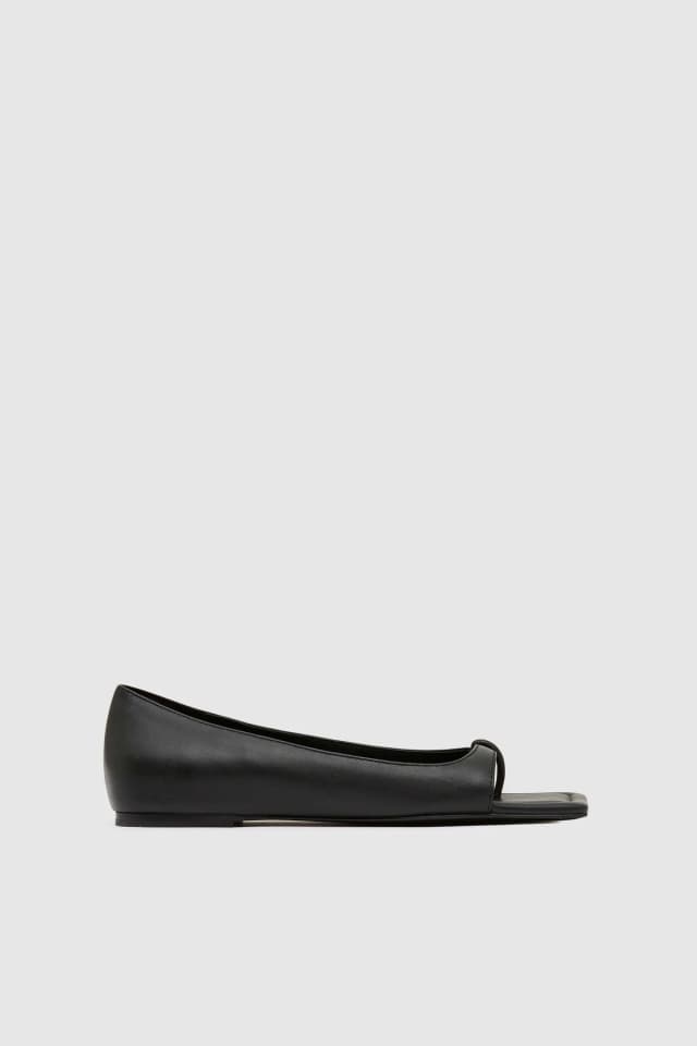 St Agni 90s Square Toe Flat - Black, image 1 of 1 from St. Agni