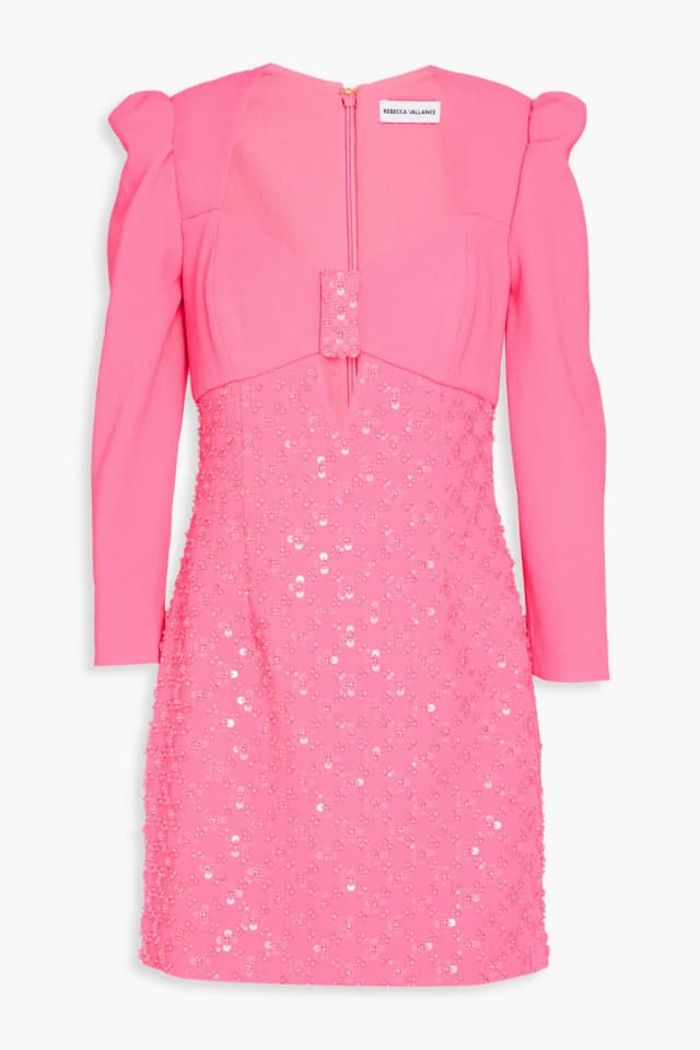 Rebecca Vallance Marie Cutout Embellished Cady Mini Dress in Pink, image 1 of 1 from THE OUTNET