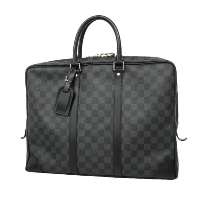 Louis Vuitton Business Bag Damier Graphite Porte Documents Voyage Black Gray in Black from The Reluxe, photo 1 of 1