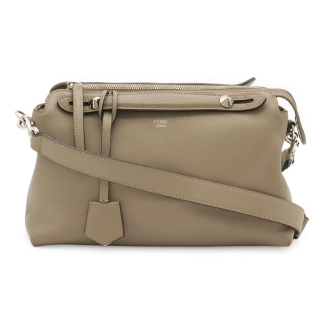 Fendi by the Way 2-Way Shoulder Bag Leather Gray Silver in Grey Leather from The Reluxe, photo 1 of 1