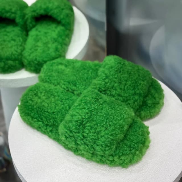 Bottega Veneta Resort Slipper Teddy Shearling Size 40 in Green from Revivre, photo 1 of 1