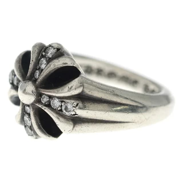Chrome Hearts Cutout CH Pls P D Small Plus Pave Diamond Silver Ring in Silver from The Reluxe, photo 1 of 1