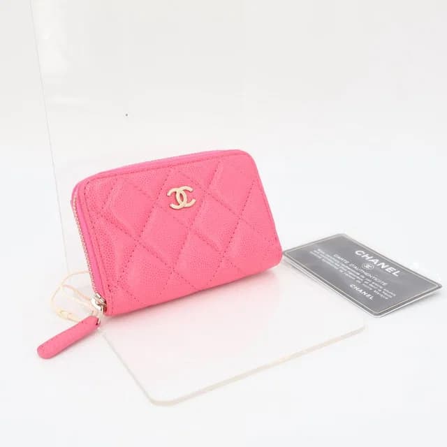 Chanel Lachic Zip Coin Purse Caviar Leather Pink in Pink Caviar leather from The Reluxe, photo 1 of 1