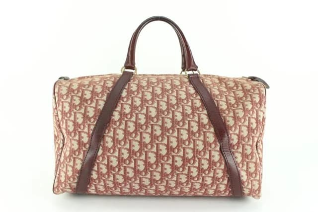 Dior Burgundy Monogram Trotter Boston Duffle Bag in Burgundy Canvas from Bagriculture, photo 1 of 1