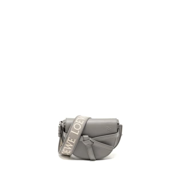Loewe Mini Gate Dual Bag Soft Calfskin Jacquard Grey SHW in Grey Calfskin from EMIER, photo 1 of 1