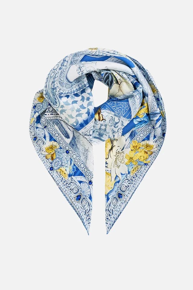 Camilla eBoutique LARGE CRYSTALLED SILK SQUARE SCARF DE NADA GRANADA, image 1 of 1 from CAMILLA