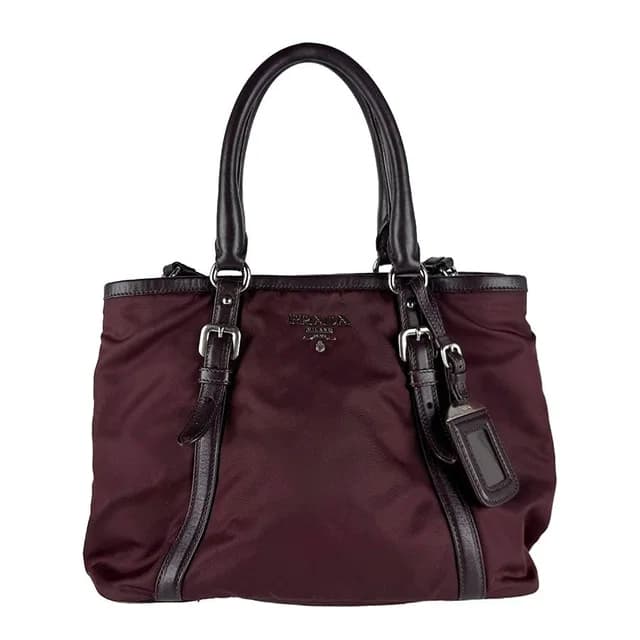 Prada Shoulder Bag Burgundy in Burgundy Nylon from The Reluxe, photo 1 of 1