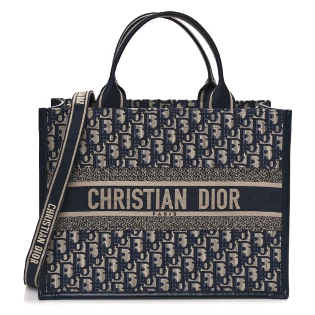 Dior Medium Book Tote Oblique Calfskin Leather Bag - Navy in Navy Calfskin from H&T, photo 1 of 1
