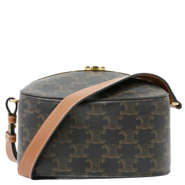 Celine Lunch Box Triomphe Canvas Shoulder Bag Brown in Brown Canvas from Dallas Designer Handbags, photo 1 of 1