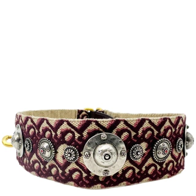 Dior Studded Oblique Canvas Strap Burgundy in Burgundy Canvas from Dallas Designer Handbags, photo 1 of 1