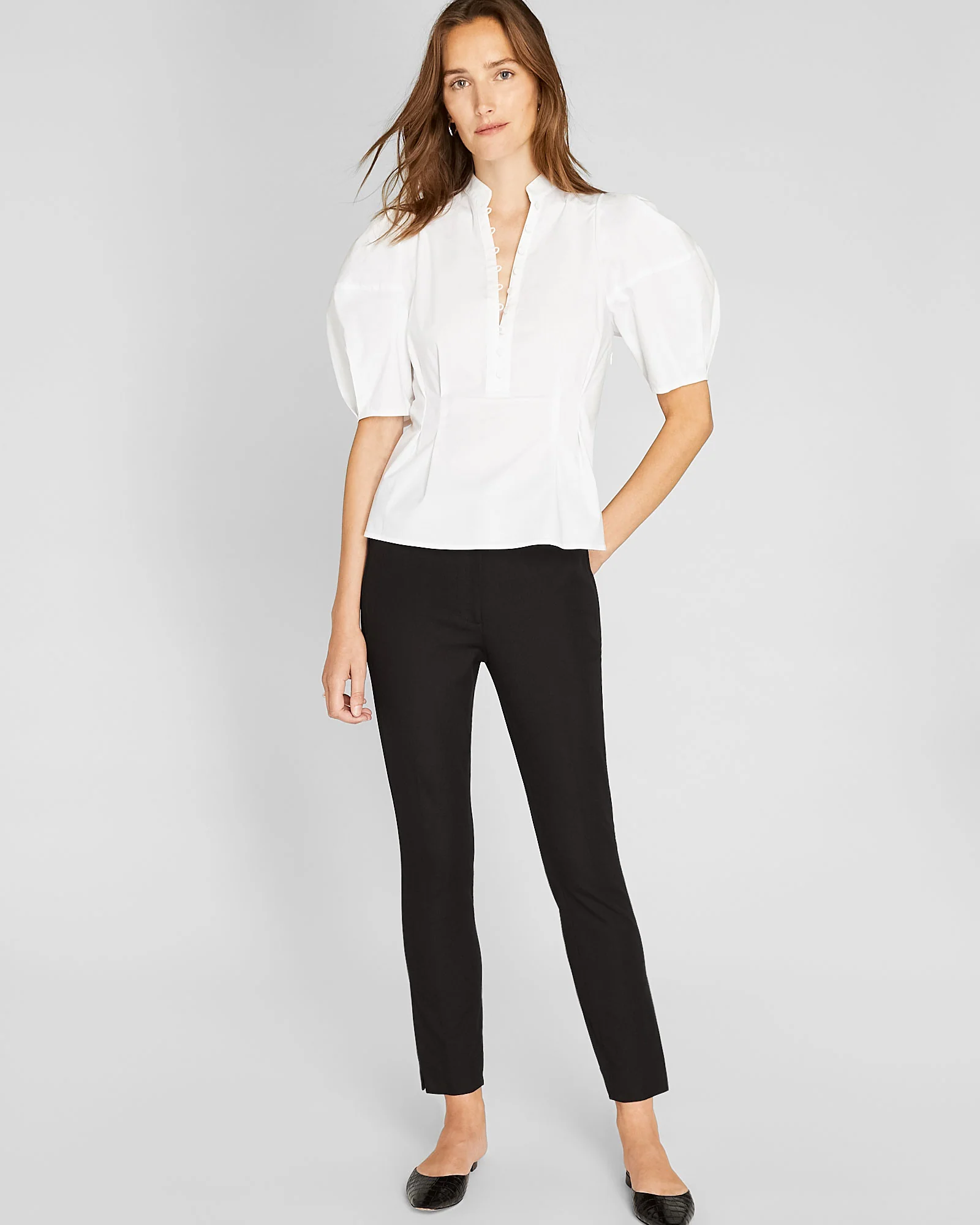 Club Monaco Slit Detail Pant in Black, image 1 of 1 from Club Monaco (US)