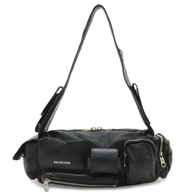 Balenciaga Super Business XS Shoulder Bag Leather Black in Black Leather from The Reluxe, photo 1 of 1